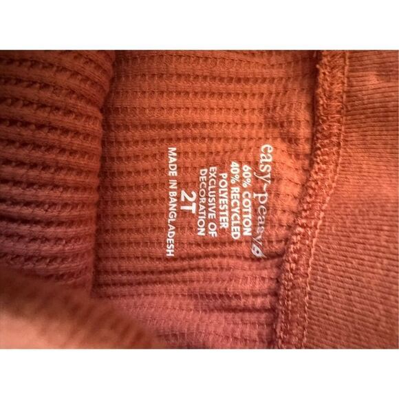 Easy Peasy boys 2T toddler orange pumpkin waffle knit  joggers pull on casual bo - Picture 4 of 5